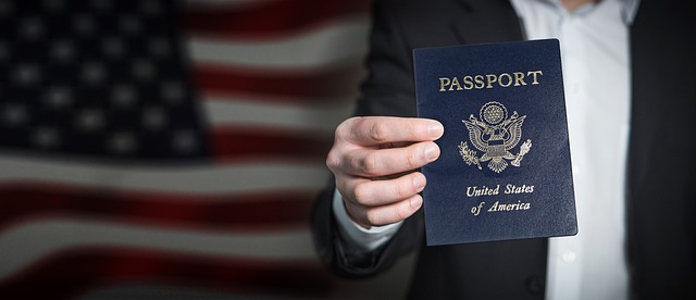 passport id entry exit identity card document usa america man businessman presentation flag banner star strip travel travel d