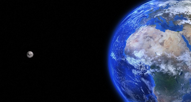 earth moon space planet world blue planet outer space galaxy universe cosmos celestial body orbit atmosphere glowing 3d earth